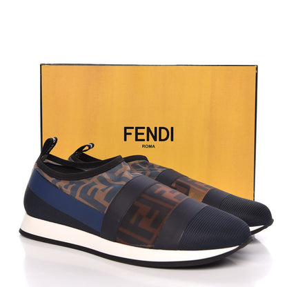 Fendi Technical Mesh Tulle Slip On Sneaker 40 Blue Tobacco 9 of 9