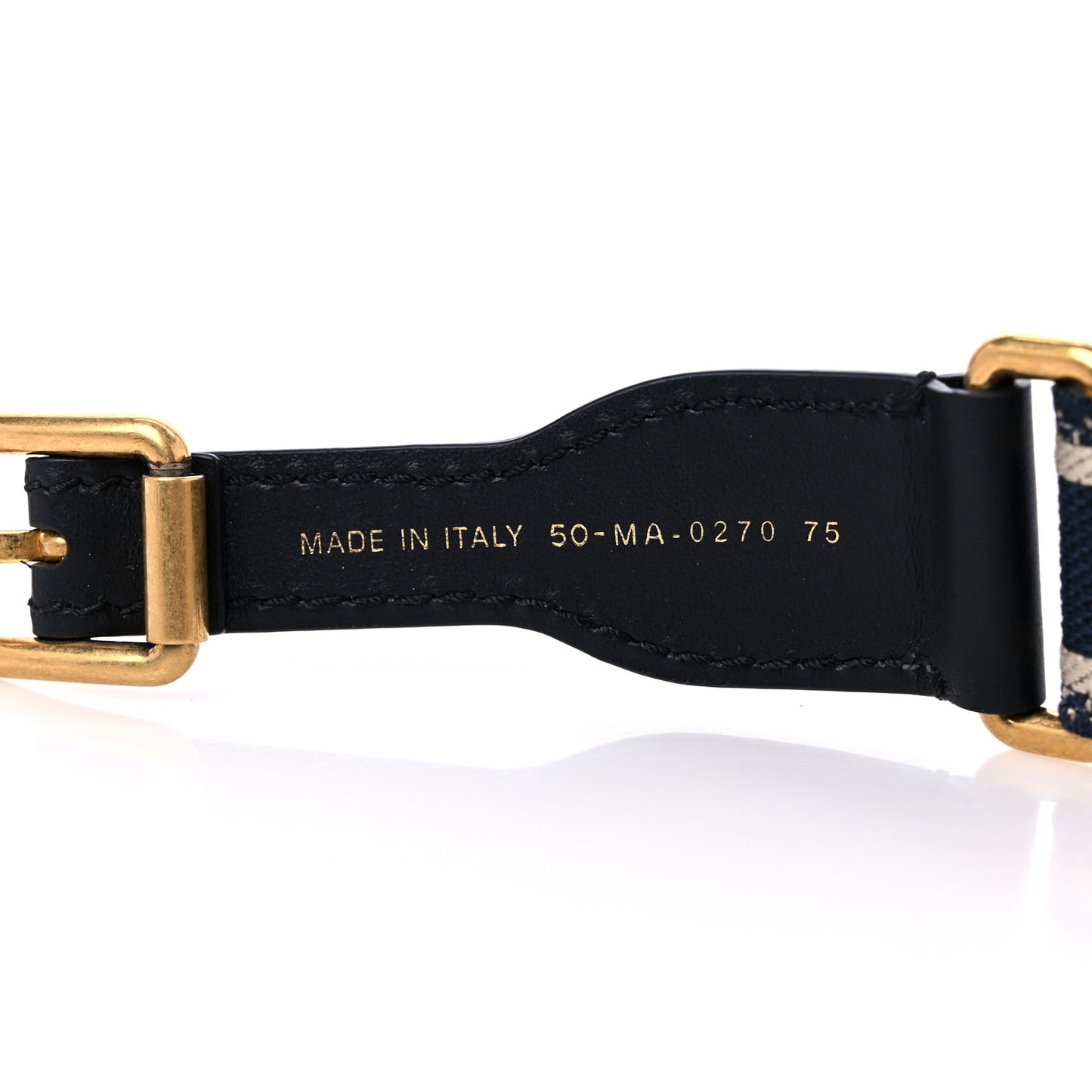 Canvas Embroidered Book Belt 75 30 Bleu
