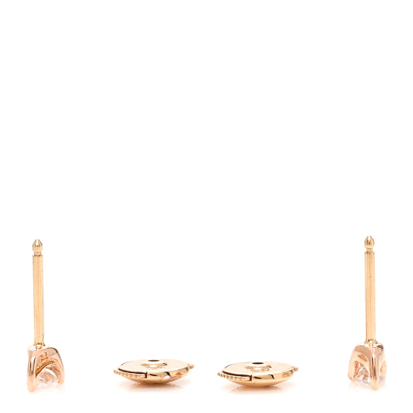 18K Rose Gold Diamond Pear Stud Earrings
