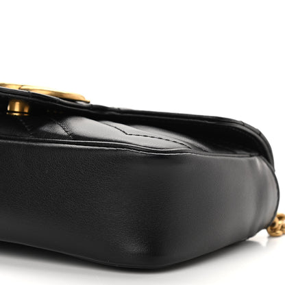Gucci Calfskin Matelasse Super Mini GG Marmont Shoulder Bag Black 10 of 12