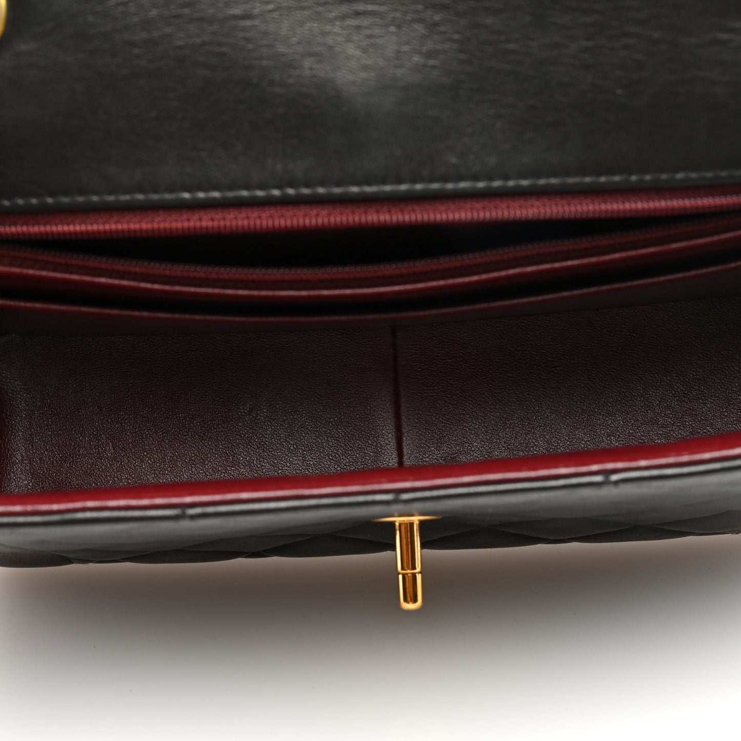 Lambskin Quilted Medium Single Flap Black