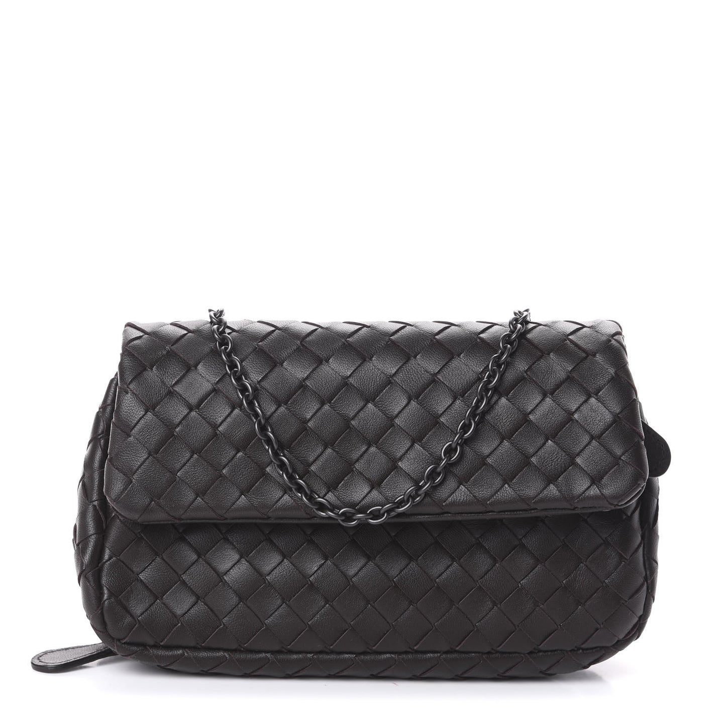 Nappa Intrecciato Mini Chain Messenger Ebano