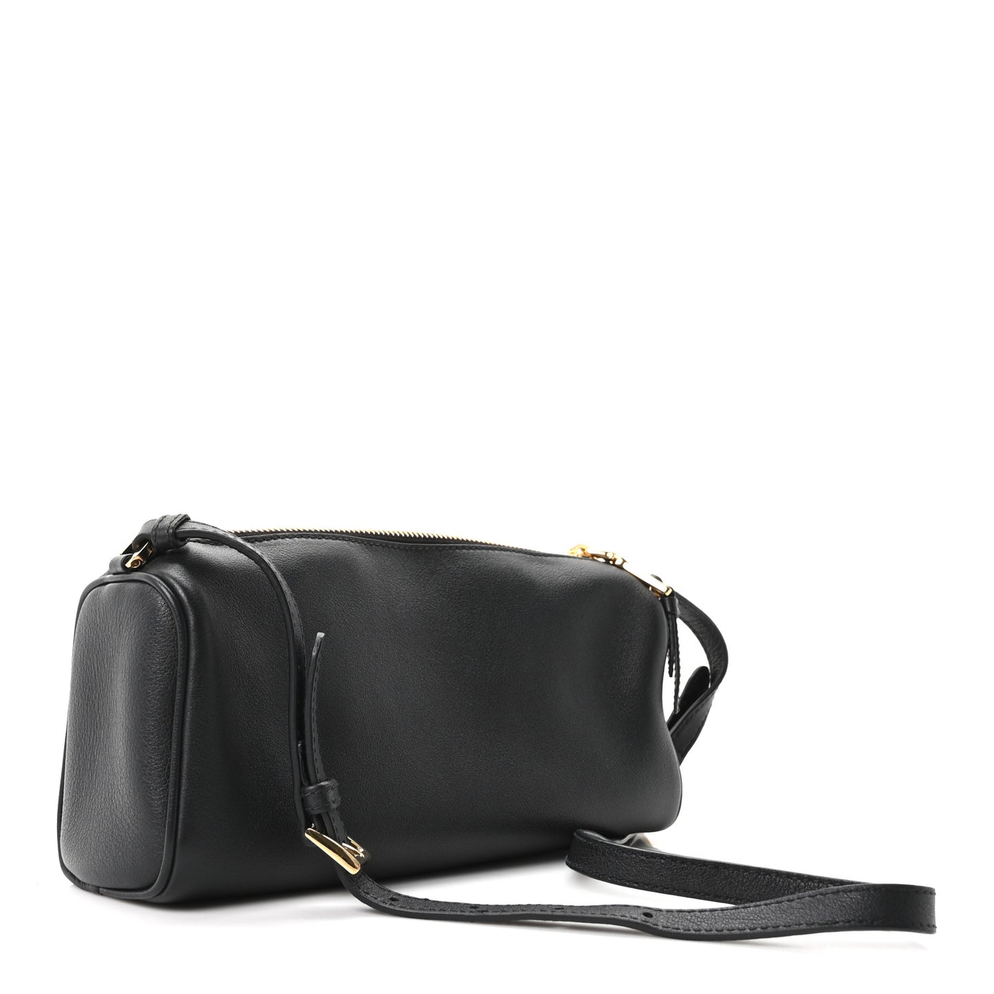 Calfskin Triangle Pouch Shoulder Bag Black