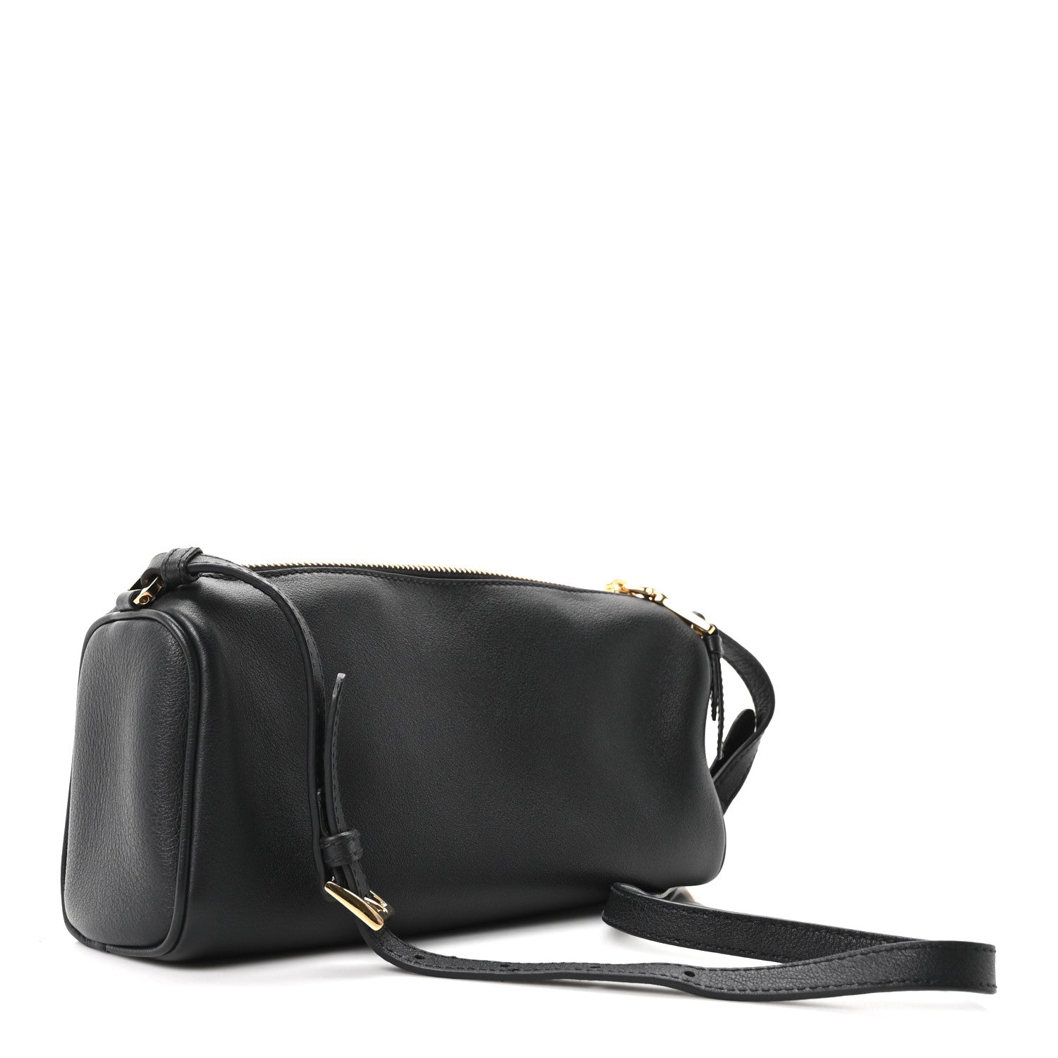 Prada Calfskin Triangle Pouch Shoulder Bag Black 3 of 10