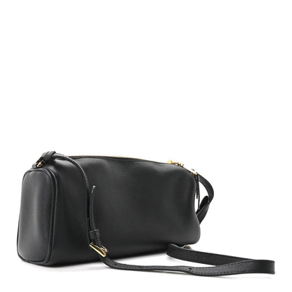 Prada Calfskin Triangle Pouch Shoulder Bag Black 3 of 10