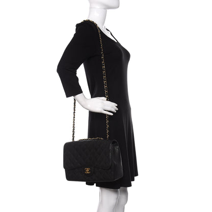 Chanel Caviar Quilted Jumbo Single Flap Black 2 of 13