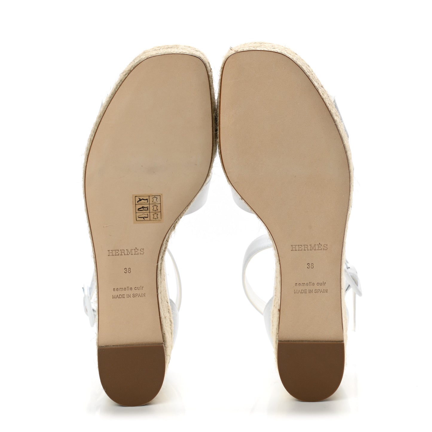 Goatskin Doll 60 Espadrille Wedge Sandals 38 White
