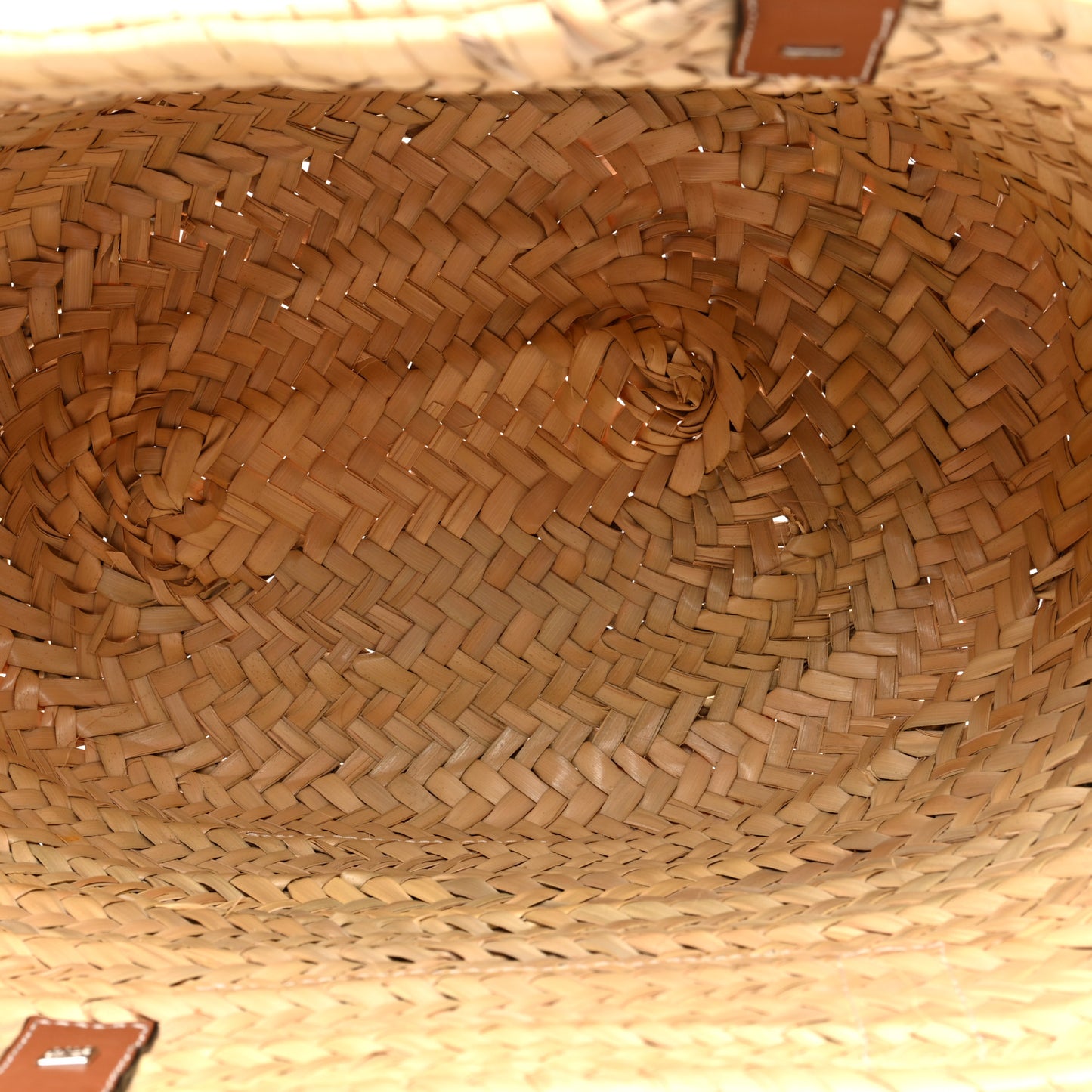 Raffia Basket Tote Bag Natural Tan Navy