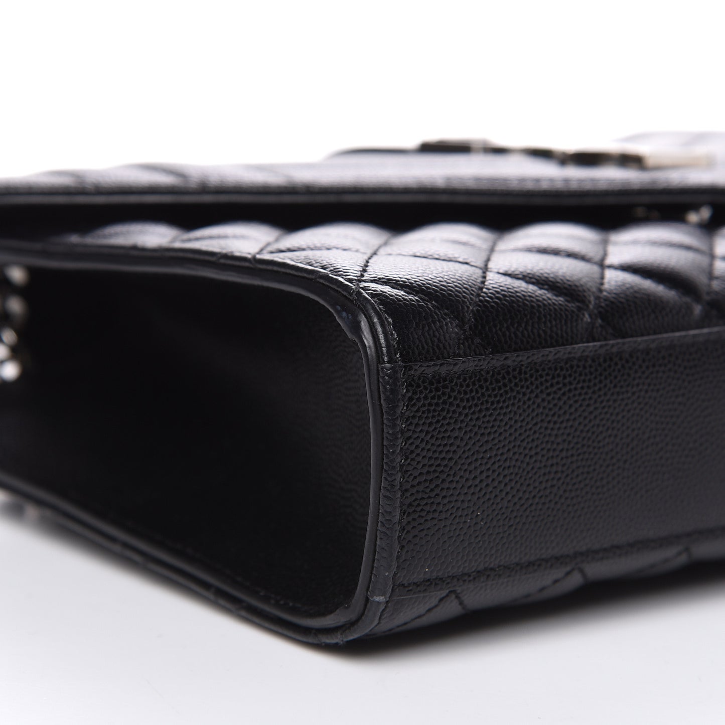 Grain De Poudre Textured Mixed Matelasse Triquilt Medium Monogram Satchel Black