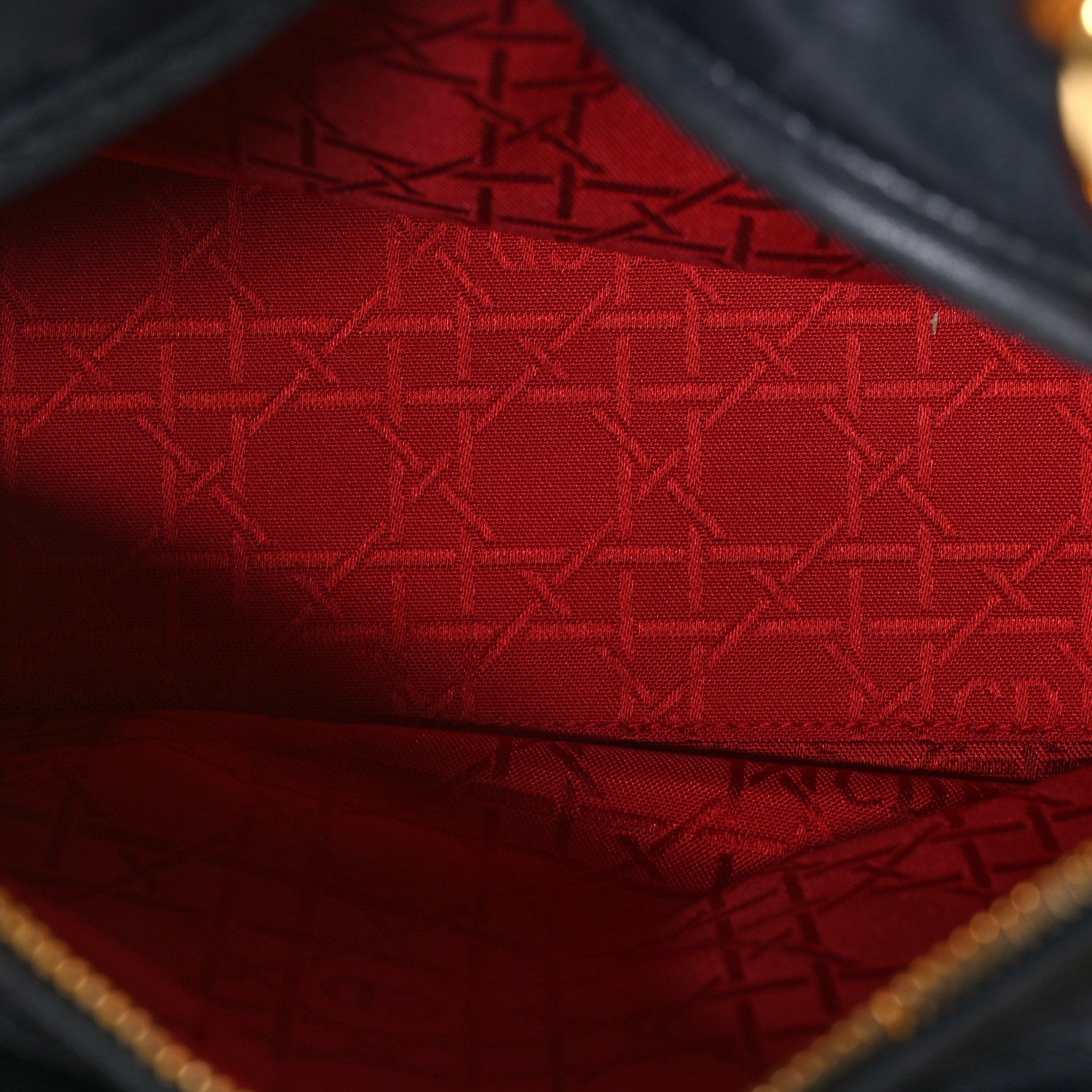 Christian Dior Lambskin Cannage Medium Lady Dior Navy Blue 5 of 11