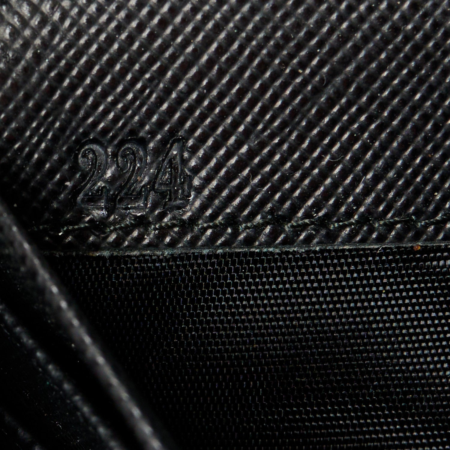 Prada Saffiano Metal Oro Chain Wallet Black 7 of 11