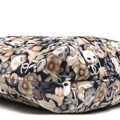 Chanel Nylon Cat Emoticon Tote Navy Silver 8 of 9