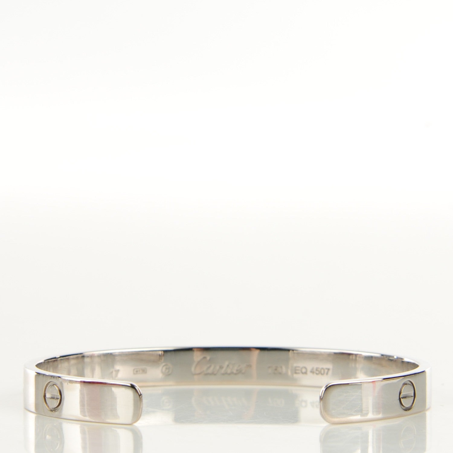 Cartier 18K White Gold LOVE Cuff Bracelet 17 3 of 5