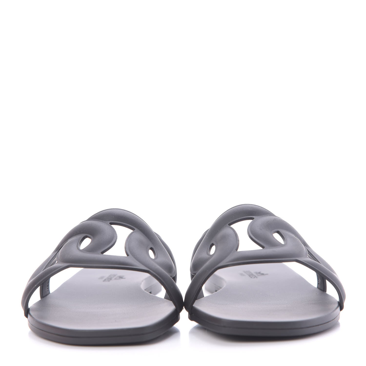 Hermes Rubber Aloha Sandals 36 Black 2 of 10