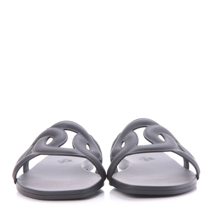 Hermes Rubber Aloha Sandals 36 Black 2 of 10