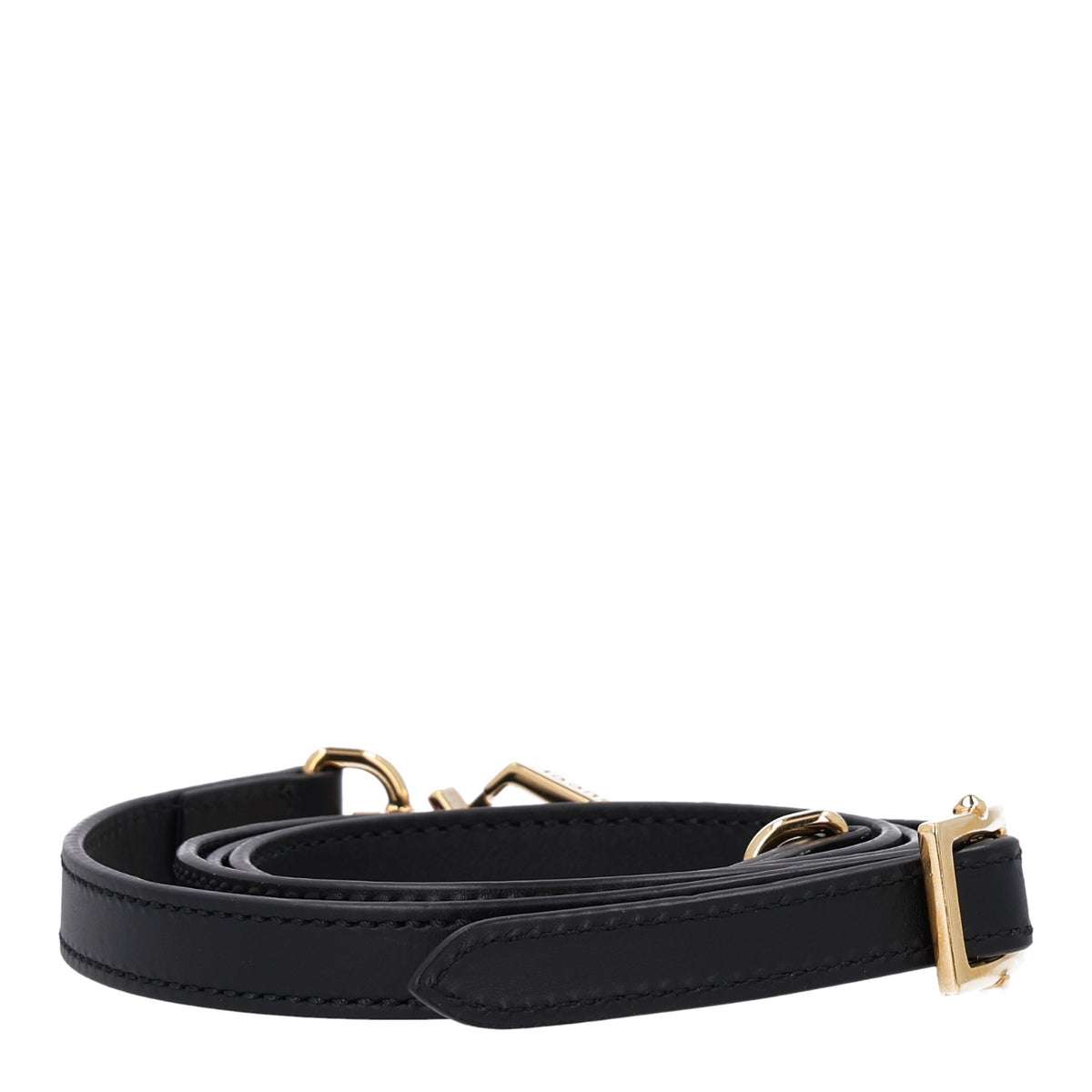 Calfskin Adjustable Shoulder Strap  Black