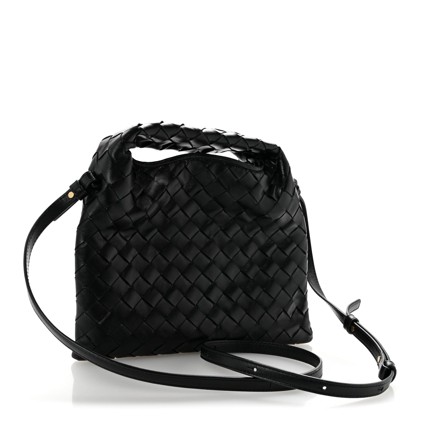 Calfskin Intrecciato Mini Hop Black