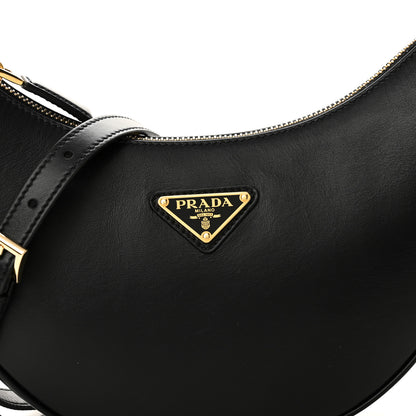 Prada Soft Calfskin Arque Shoulder Bag Black 6 of 8