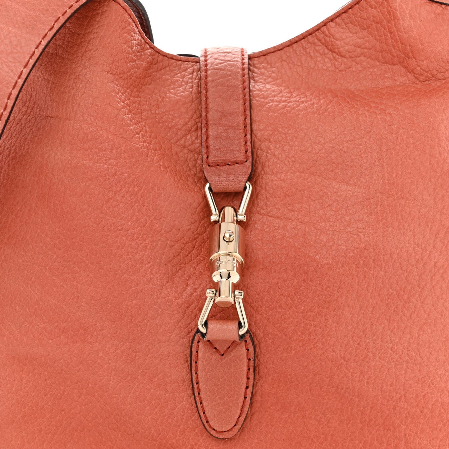 Pebbled Calfskin Medium New Jackie Shoulder Bag Coral