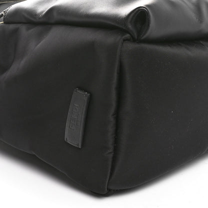 Fendi Nylon Vitello Liberty Vitello Dolce Monster Eyes Rounded Backpack Black Sunflower 9 of 11