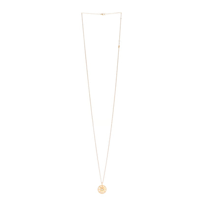 Christian Dior 18K Yellow Gold Diamond Mother of Pearl Rose Des Vents Medallion Necklace 3 of 8