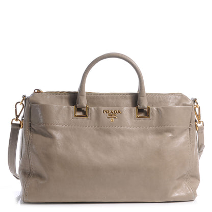 Prada Glace Calf Extra Wide Tote Stone 1 of 9