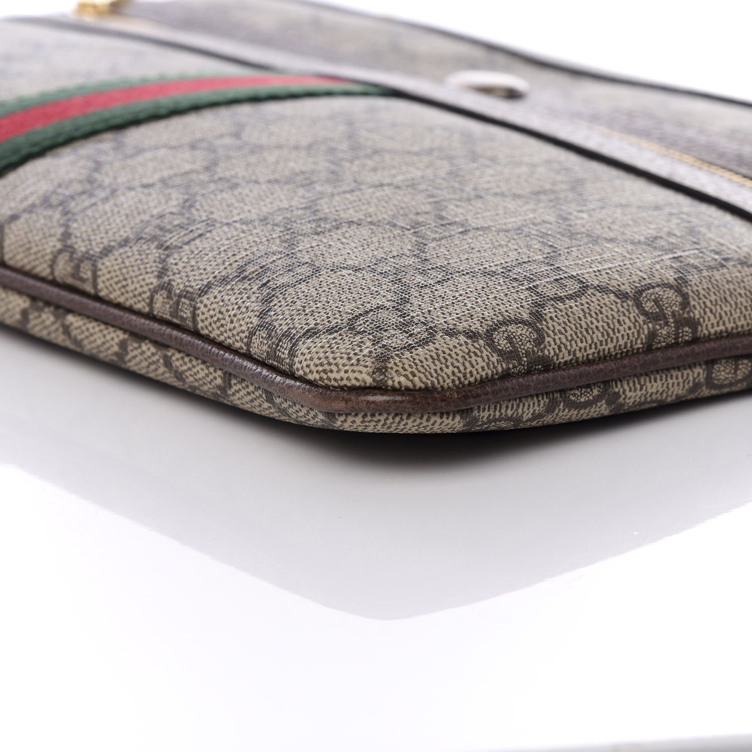 Gucci GG Supreme Monogram Large Ophidia Pouch Clutch Brown 7 of 8