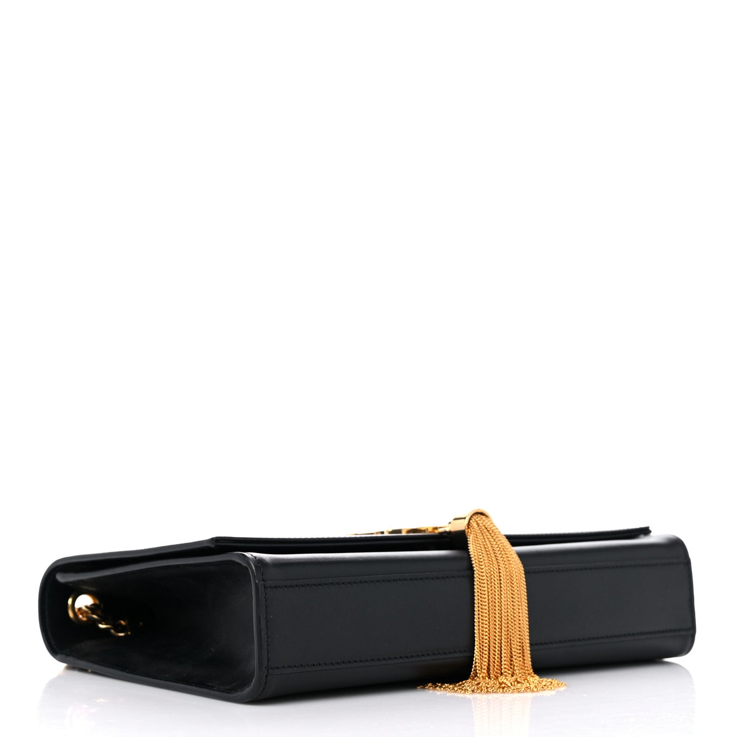 Smooth Calfskin Medium Classic Monogram Kate Tassel Satchel Black