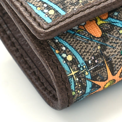Gucci X DISNEY GG Supreme Monogram Donald Duck Interlocking G Key Pouch Beige Multicolor New Acero 7 of 9