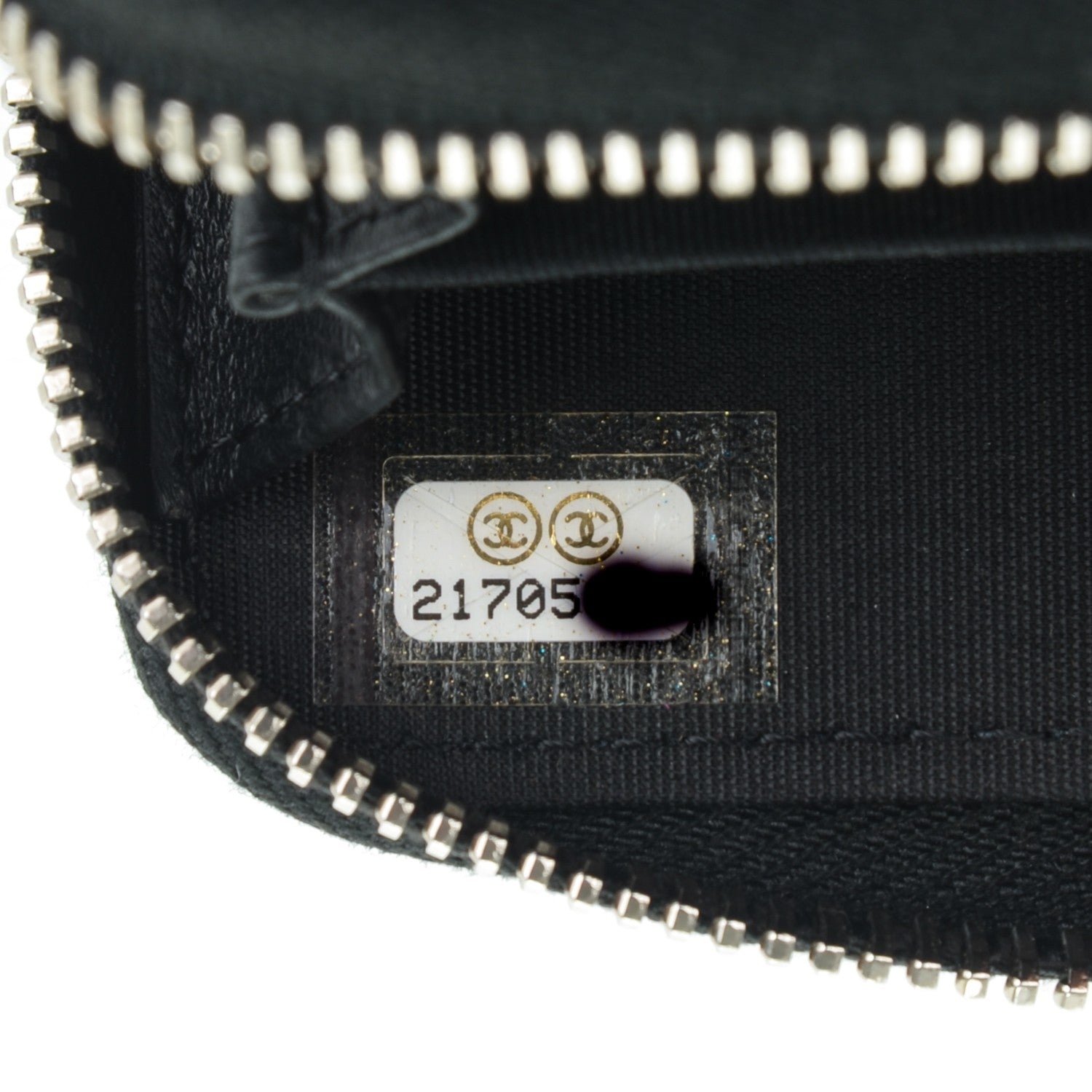 Chanel Lambskin Quilted Crossing Zip Around Coin Purse Black 7 of 7