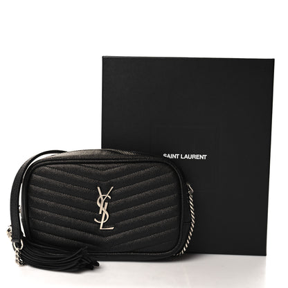Saint Laurent Grain De Poudre Matelasse Monogram Mini Lou Camera Bag Black 11 of 11