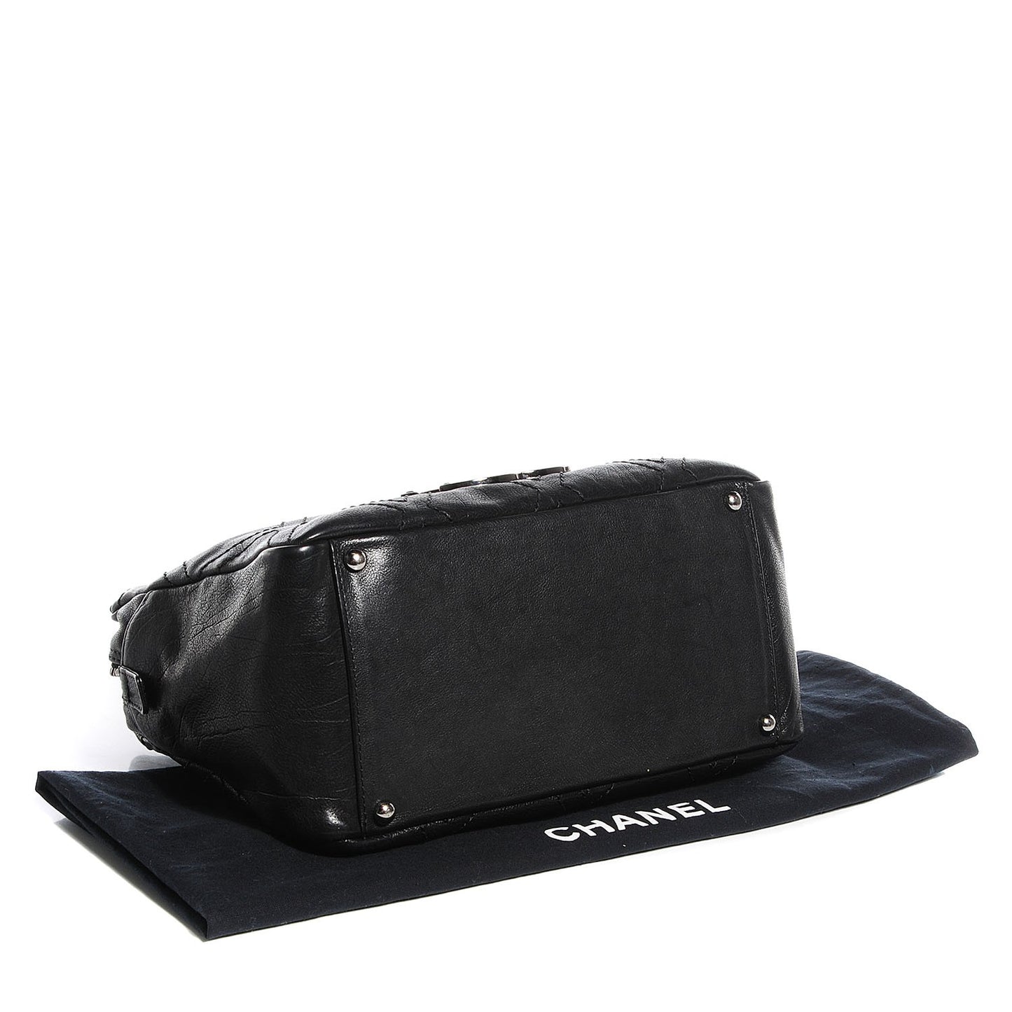 Calfskin Small Diamond Stitch Tote Black