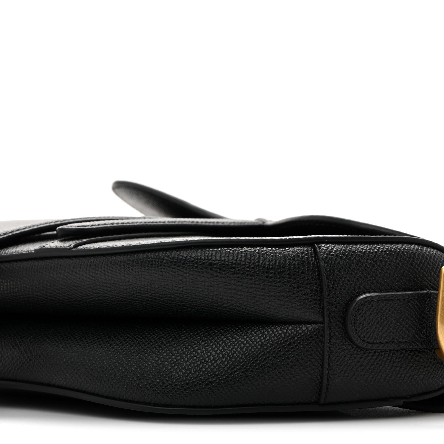 Christian Dior Grained Calfskin Saddle Bag With Strap Black 10 of 10