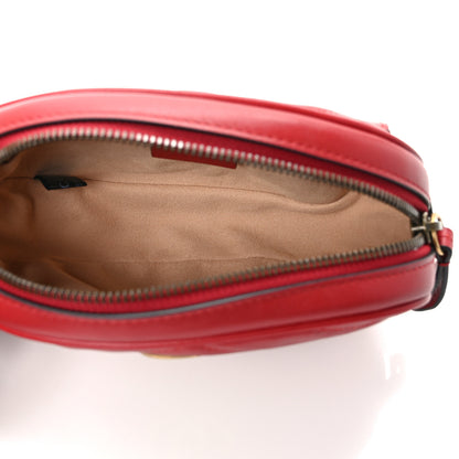 Gucci Calfskin Matelasse GG Marmont Belt Bag 75 30 Hibiscus Red 4 of 9