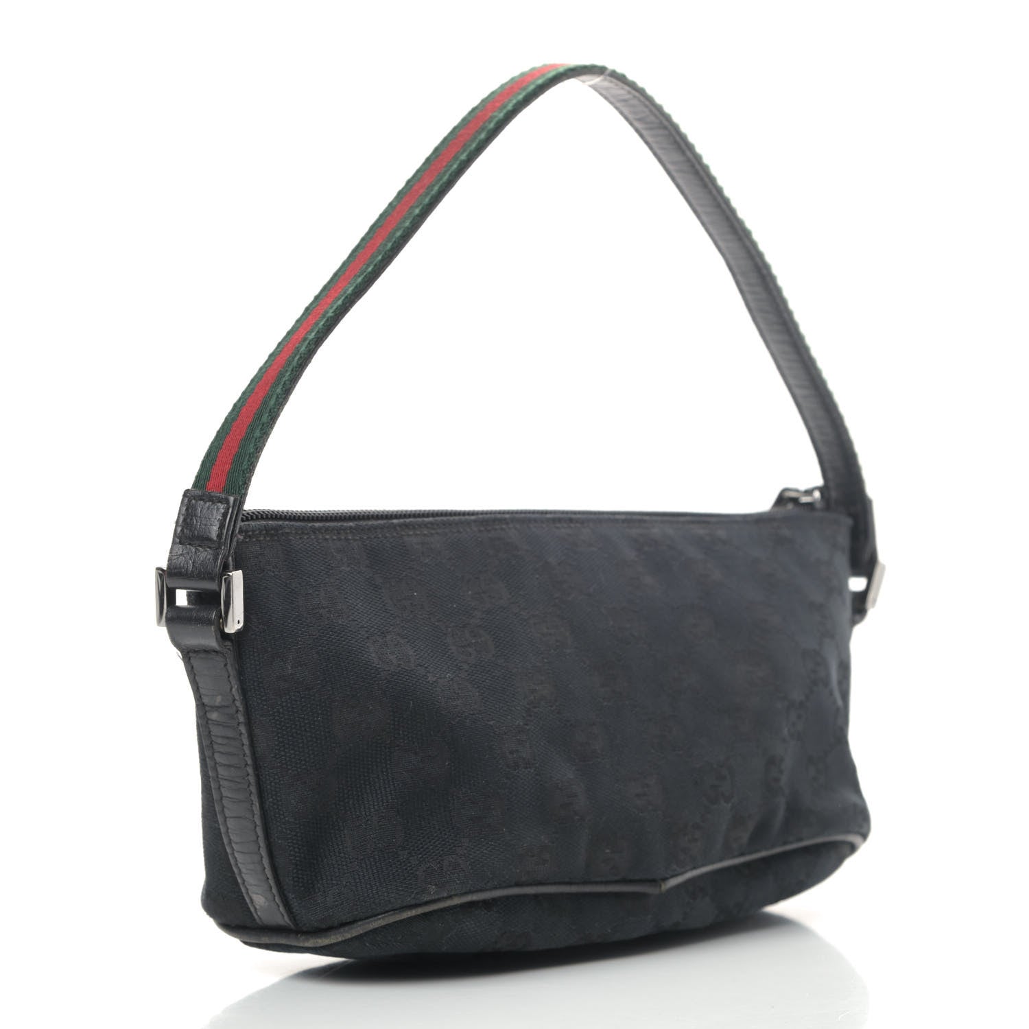 Gucci Monogram Web Boat Pochette Black 2 of 6