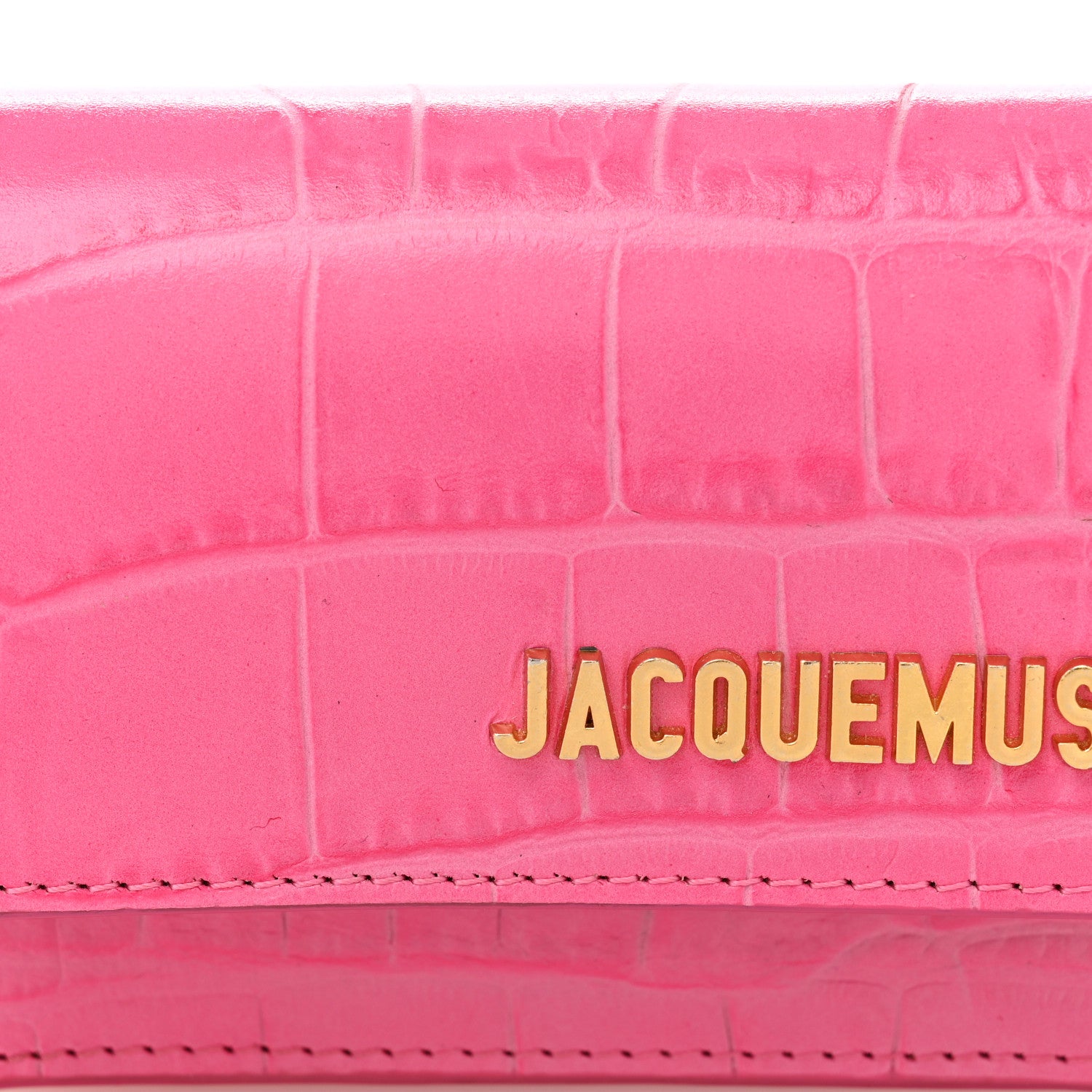 Jacquemus Calfskin Crocodile Embossed Le Ceinture Bello Belt Bag Pink 7 of 9