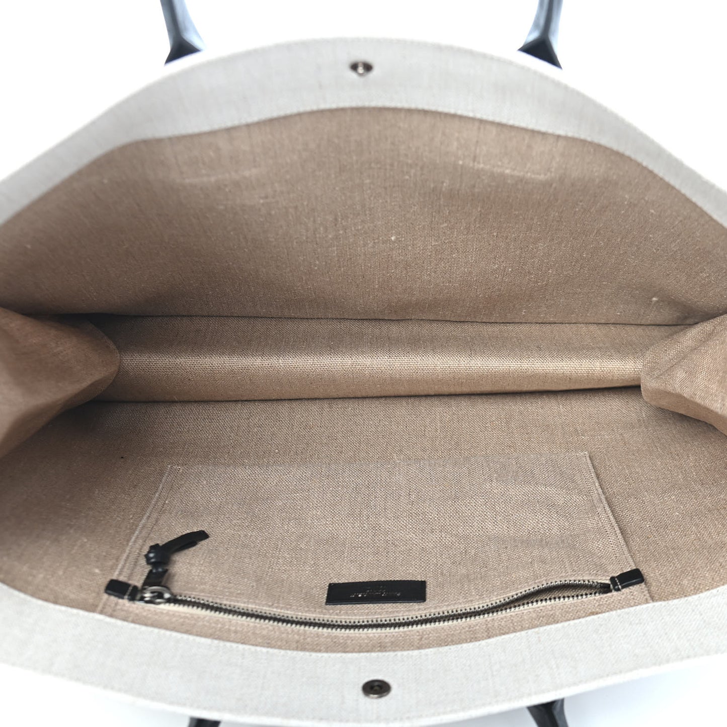 Linen Calfskin Rive Gauche Tote Optic White