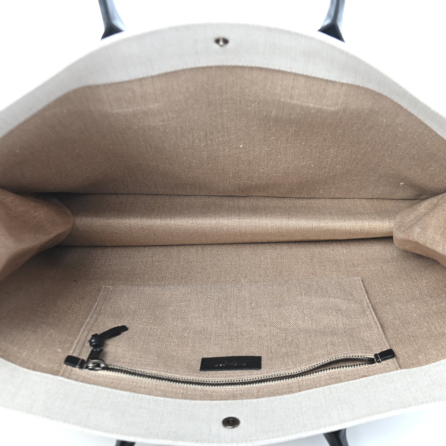 Saint Laurent Linen Calfskin Rive Gauche Tote Optic White 5 of 9