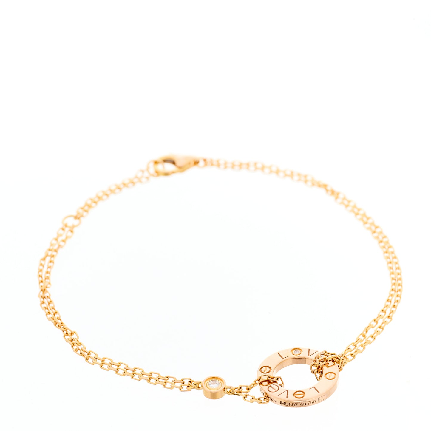 18K Pink Gold Diamond LOVE Bracelet