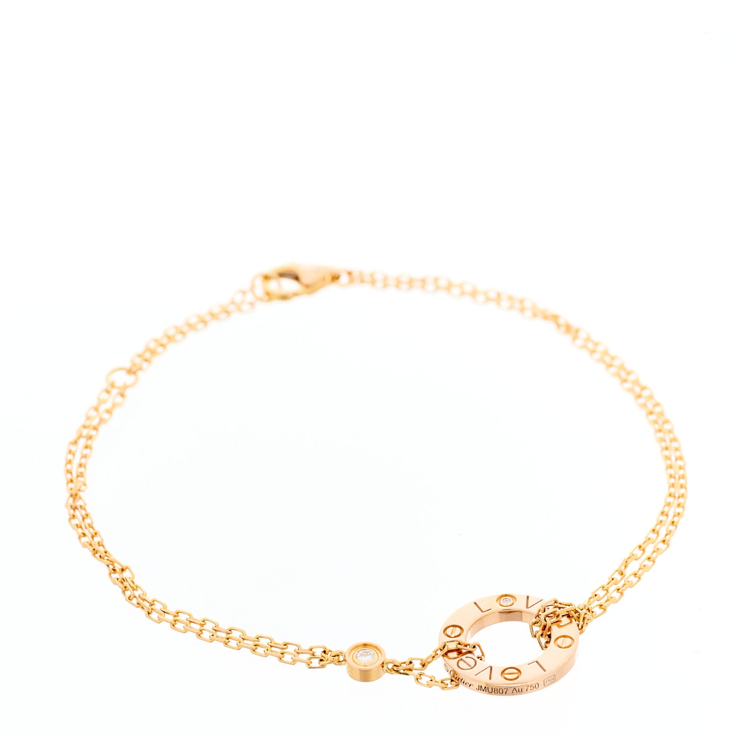 Cartier 18K Pink Gold Diamond LOVE Bracelet 1 of 5