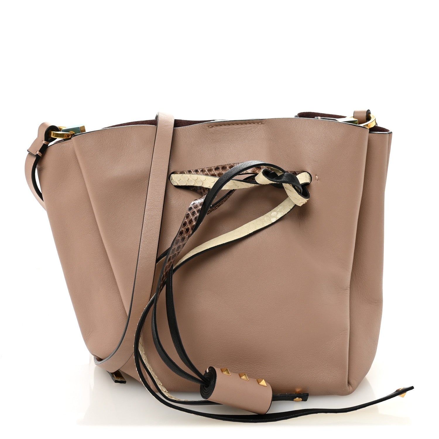 Valentino Garavani Vitello Ayers VLogo Bucket Bag Rose Cannelle 1 of 10