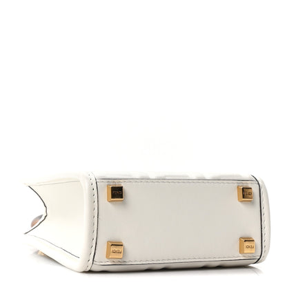 Fendi Vitello Plexiglass FF Embossed Mini Fendi Sunshine Shopper Tote White 3 of 9