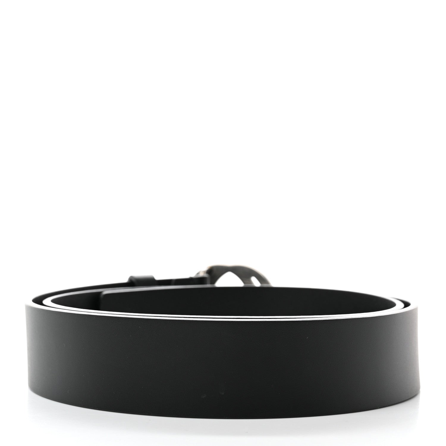 Gucci Selleria Calfskin Nickel Interlocking G 37mm Belt 95 38 Black 2 of 6