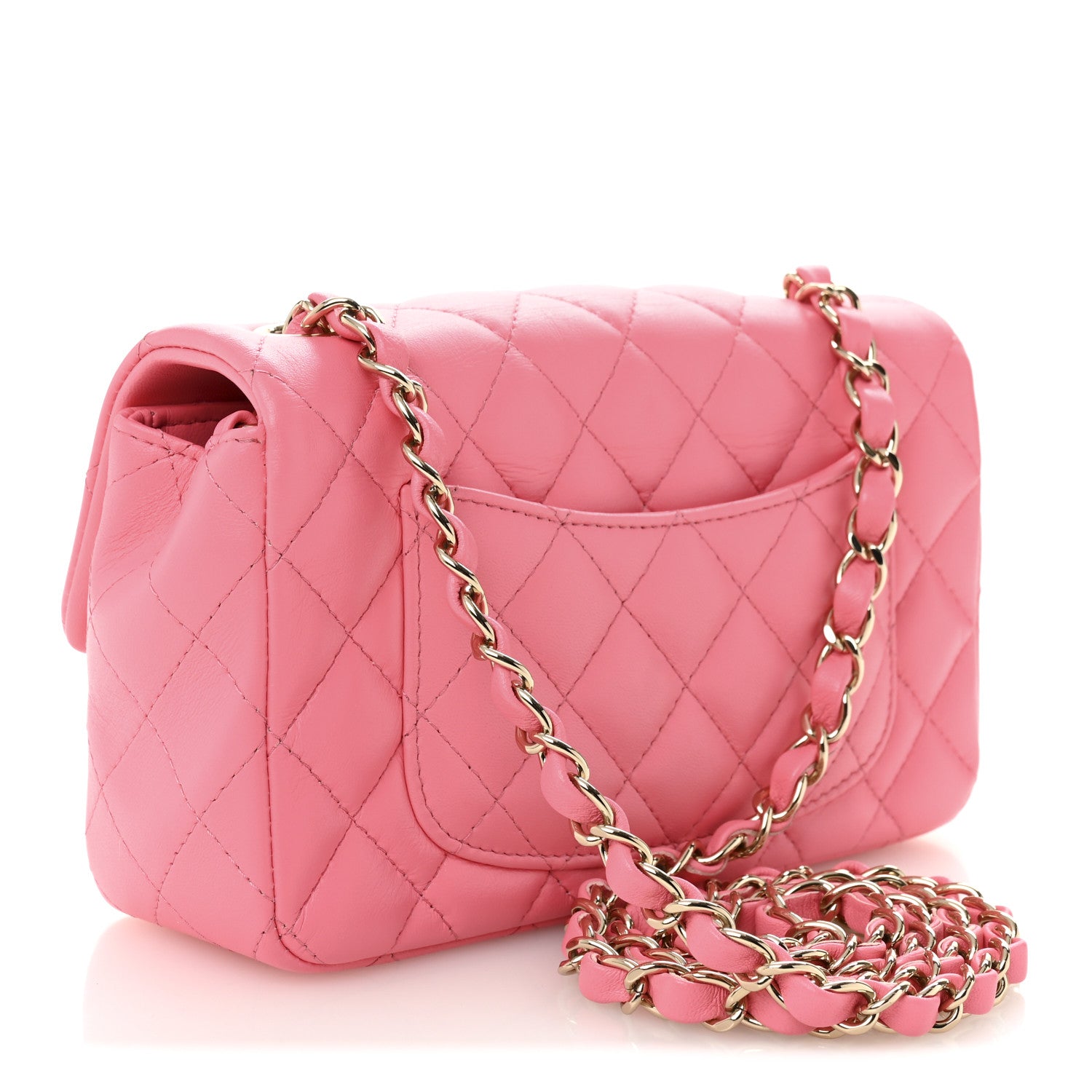 Chanel Lambskin Quilted Mini Rectangular Flap Pink 3 of 11