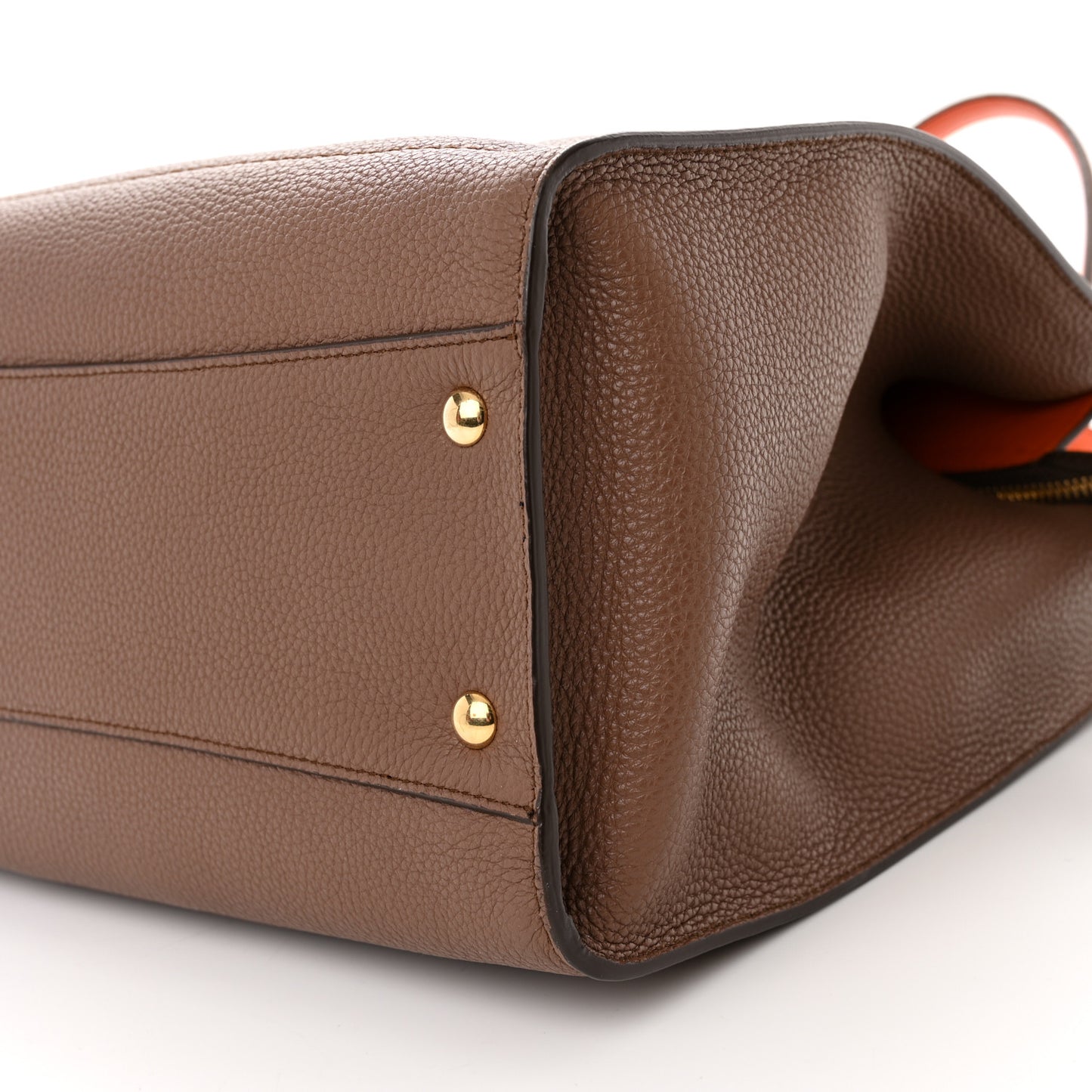 Calfskin Double Handle Medium Amy Tote Beige