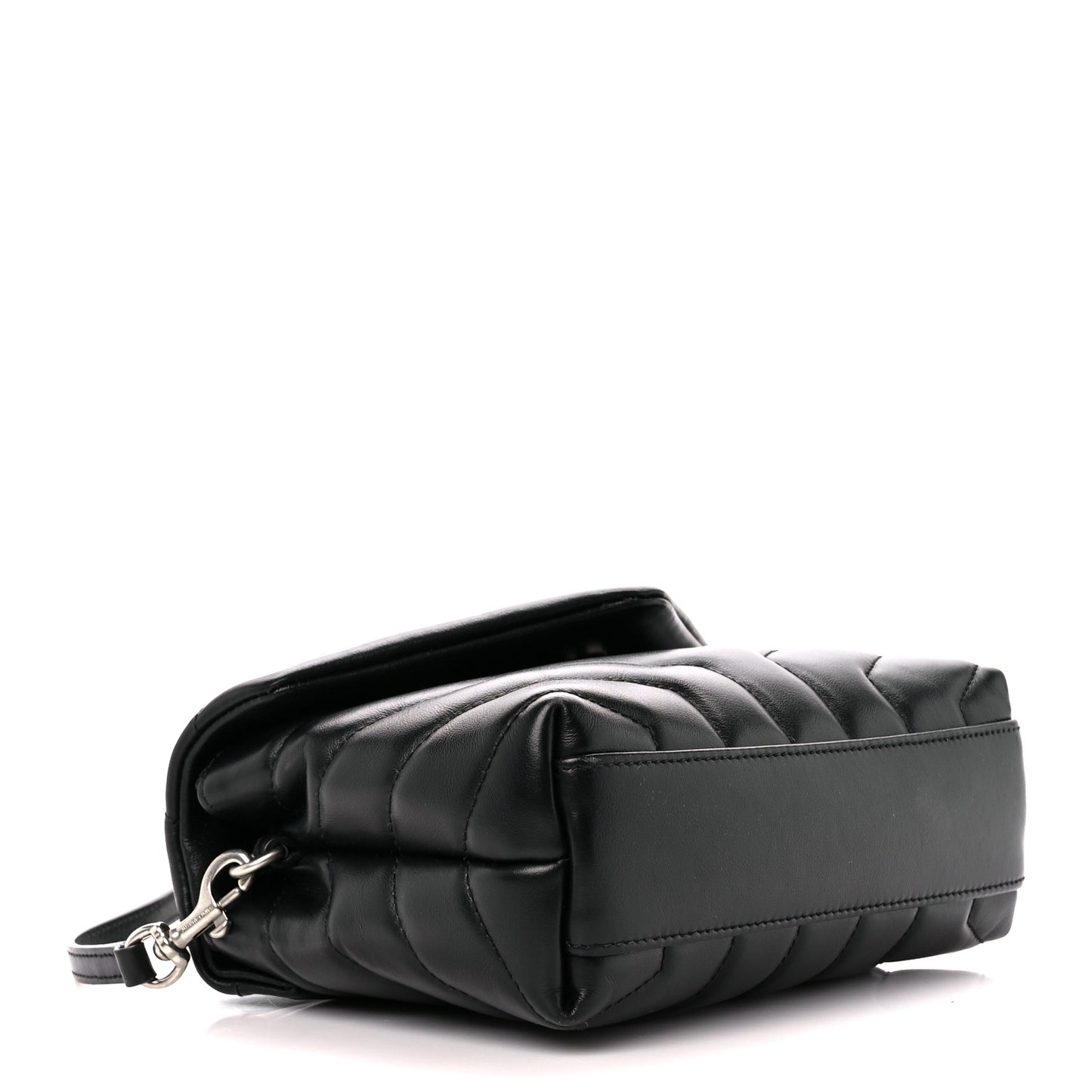 Calfskin Y Quilted Monogram Toy Loulou Crossbody Bag Black