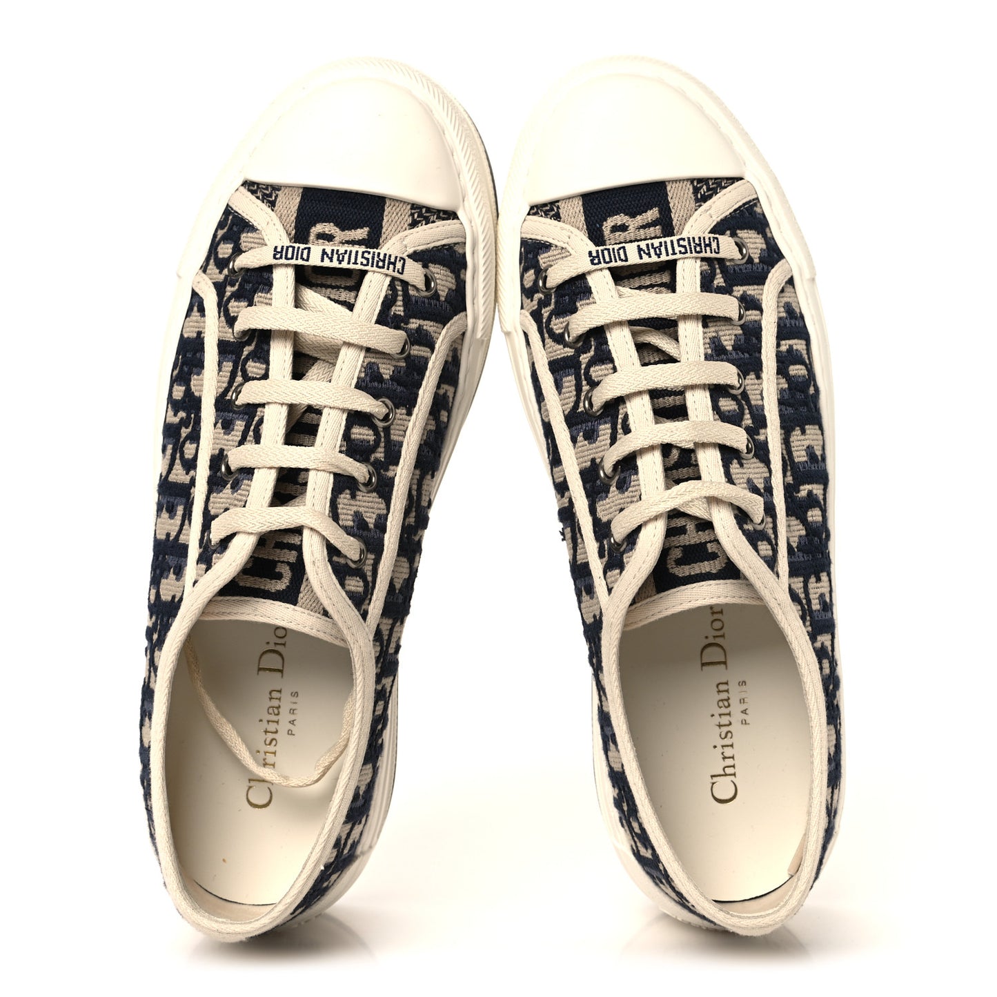 Canvas Oblique Walk'N'Dior Low Top Sneakers 40 Deep Blue