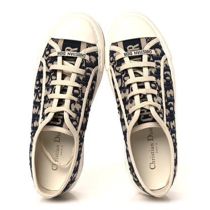 Christian Dior Canvas Oblique Walk'N'Dior Low Top Sneakers 40 Deep Blue 2 of 8