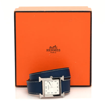 Hermes Stainless Steel Epsom 30.5mm Heure H Hour Double Tour Quartz Watch Malta 5 of 5