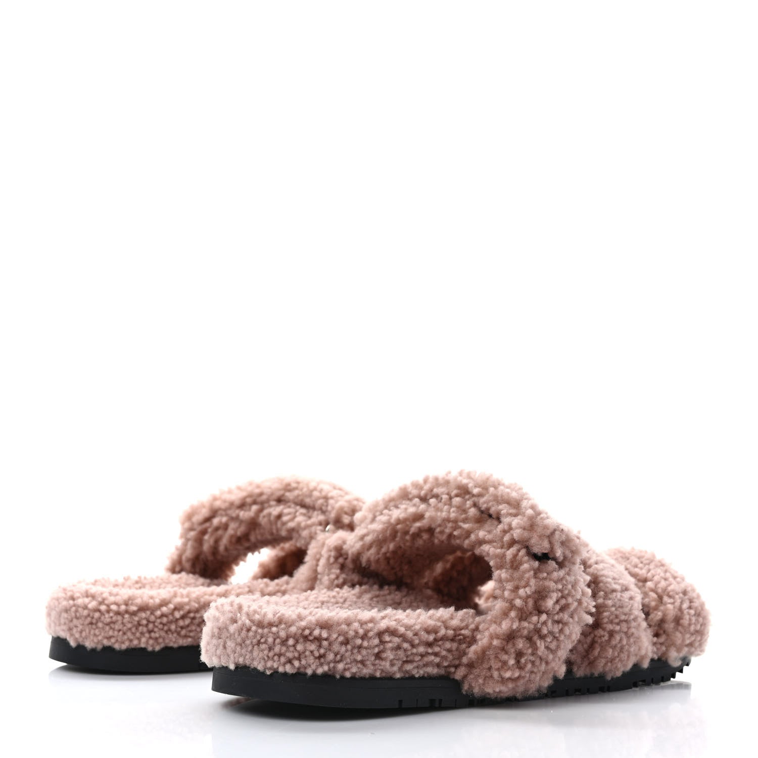 Hermes Woolskin Womens Chypre Sandals 41 Bois De Santal 4 of 8